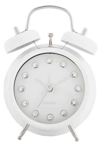 Designový zvoncový budík 6018WH Karlsson 17cm