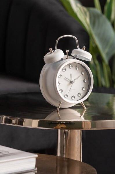 Designový zvoncový budík 6018WH Karlsson 17cm