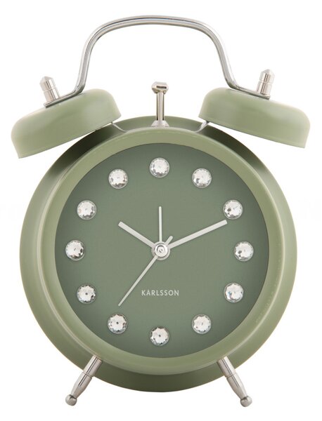 Designový zvoncový budík 6018GR Karlsson 17cm