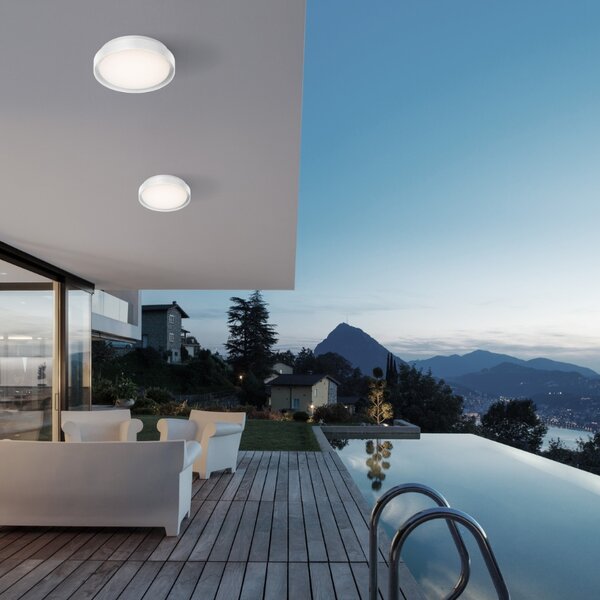 Bílé kovové venkovní stropní LED světlo Nova Luce Oliver 27 cm