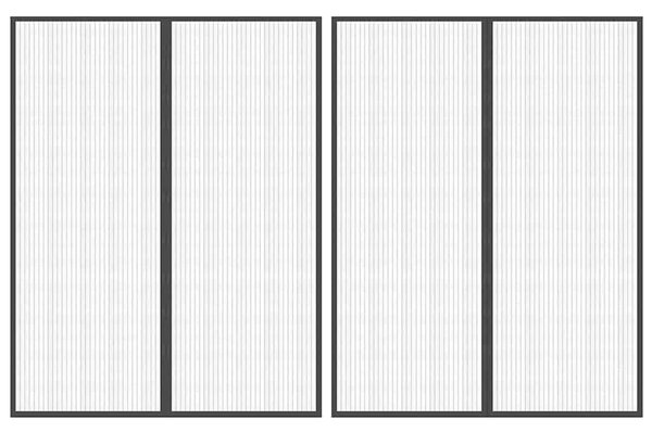 Závěsy do dveří proti hmyzu 2 ks s magnety černé 230 x 160 cm 314690