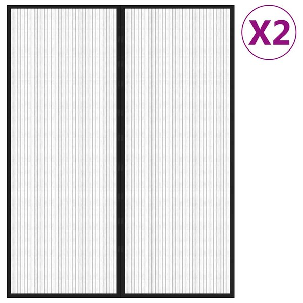 Závěsy do dveří proti hmyzu 2 ks s magnety černé 230 x 160 cm 314690