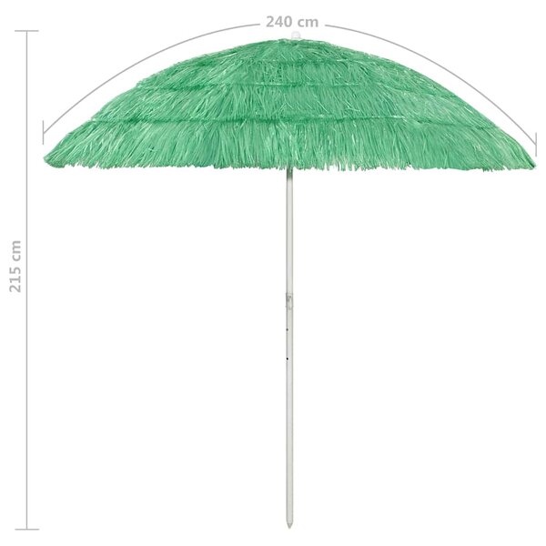 Plážový slunečník Hawaii zelený 240 cm 314698
