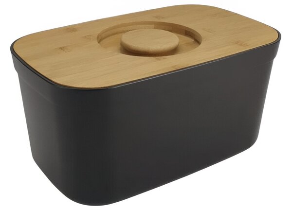 Joseph Joseph Černý plastový chlebník s prkénkem Bread Bin