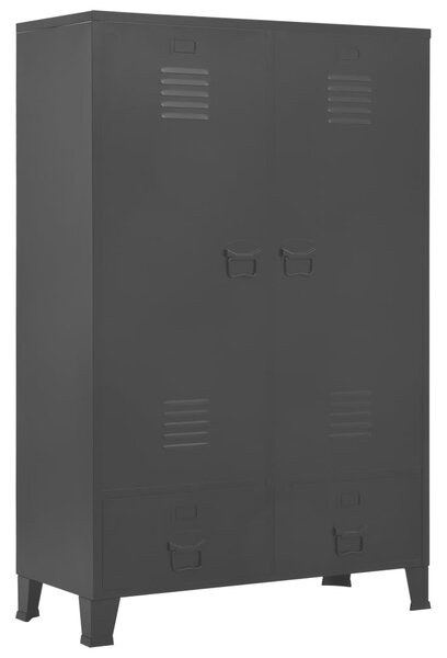 Šatní skříň industriální černá 90 x 40 x 140 cm ocel