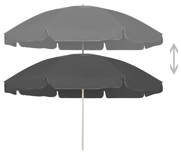 Plážový slunečník antracitový 240 cm 314714