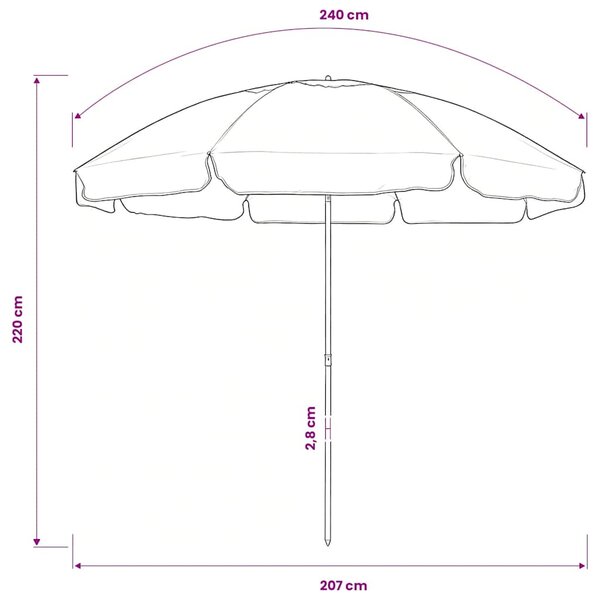 Plážový slunečník zelený 240 cm 314713
