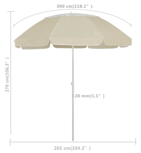 Plážový slunečník pískově žlutý 300 cm 314715
