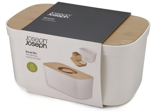 Joseph Joseph Bílý plastový chlebník s prkénkem Bread Bin