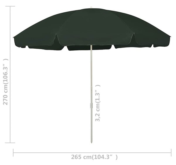 Plážový slunečník zelený 300 cm 314709
