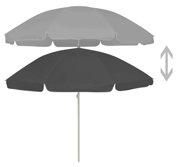 Plážový slunečník antracitový 240 cm 314706
