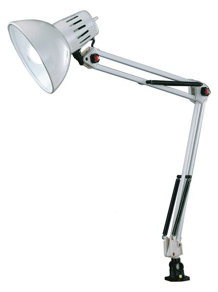 Bílá stolní lampa s ohybatelnou konstrukcí/s klipem (výška 73,5 cm) Tajo – Trio