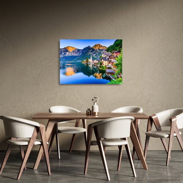 Skleněný obraz - Alpská vesnice (70x50 cm)