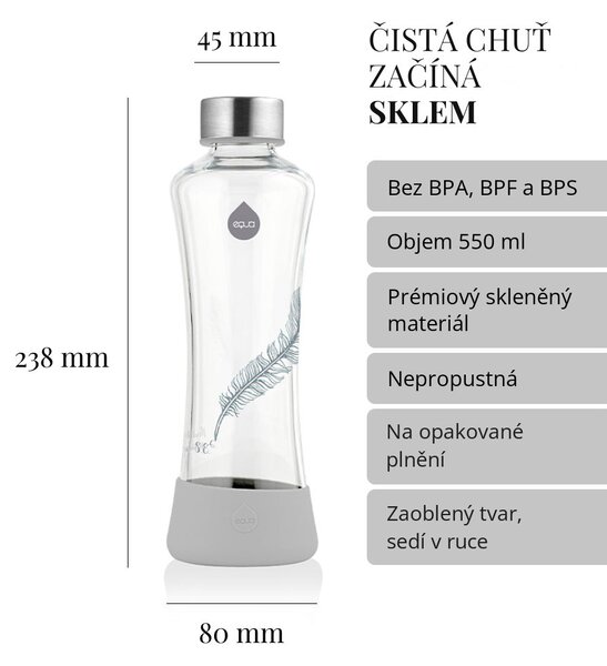 Skleněná lahev EQUA Feather 550 ml