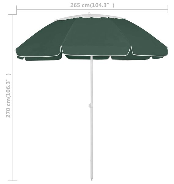 Plážový slunečník zelený 300 cm 314717