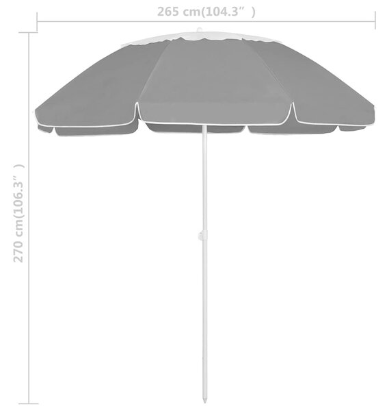 Plážový slunečník antracitový 300 cm 314718