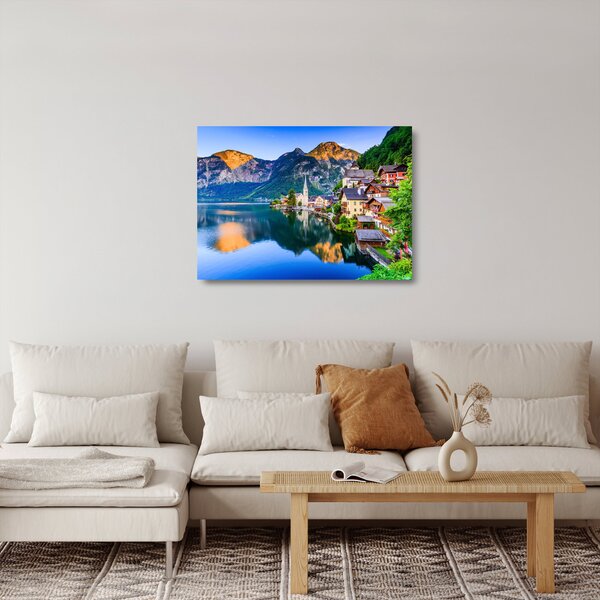 Skleněný obraz - Alpská vesnice (70x50 cm)