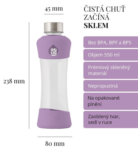 Skleněná lahev EQUA Active Plum 550 ml