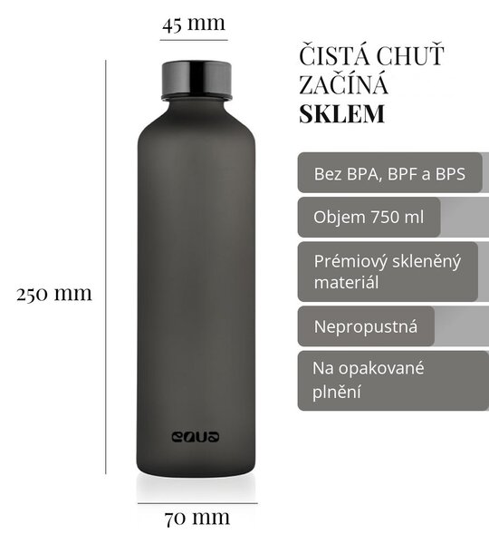 Skleněná lahev EQUA Ash 750 ml