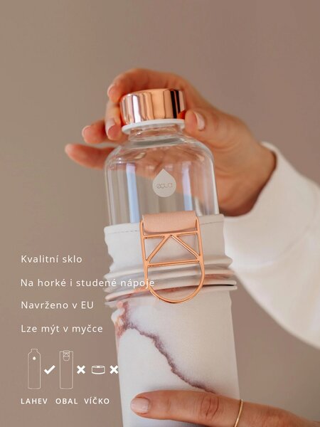 Skleněná lahev s obalem z umělé kůže EQUA Lava 750 ml