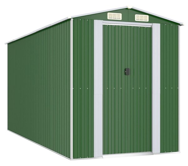 Zahradní kůlna zelená 192x440x223 cm pozinkovaná ocel 3147430