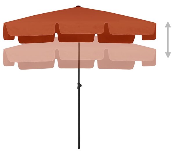 Plážový slunečník terakotový 200 x 125 cm 314732