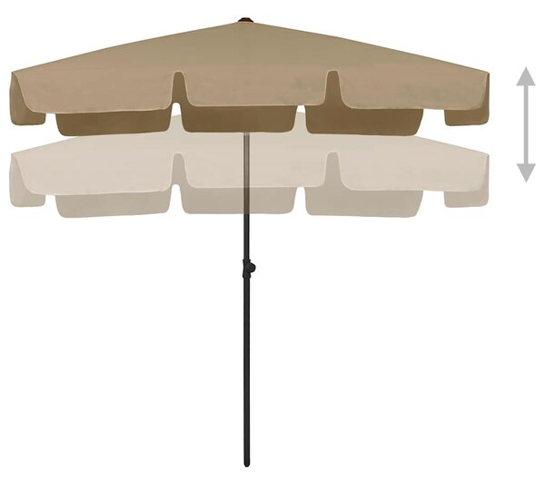 Plážový slunečník taupe 200 x 125 cm 314730