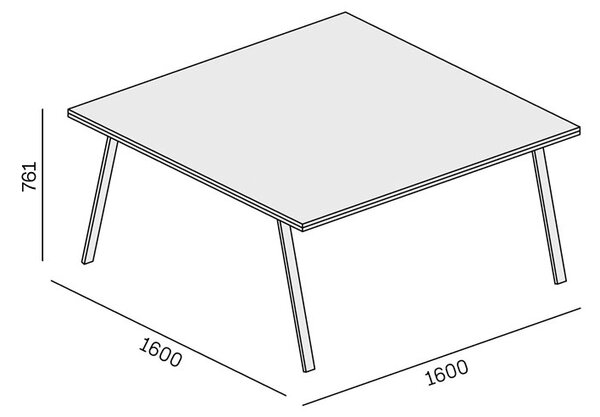 Kancelářský jednací stůl DOUBLE LAYERS, bez přepážek, bílá