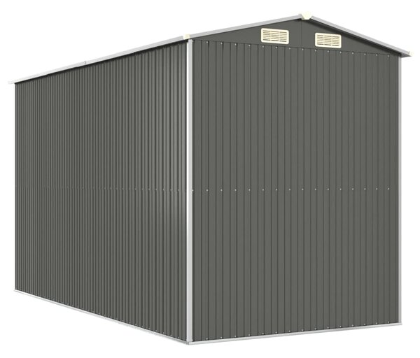 Zahradní kůlna světle šedá 192 x 357 x 223 cm pozinkovaná ocel 3147440
