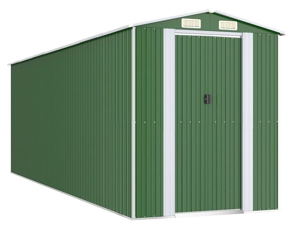 Zahradní kůlna zelená 192x606x223 cm pozinkovaná ocel 3147432