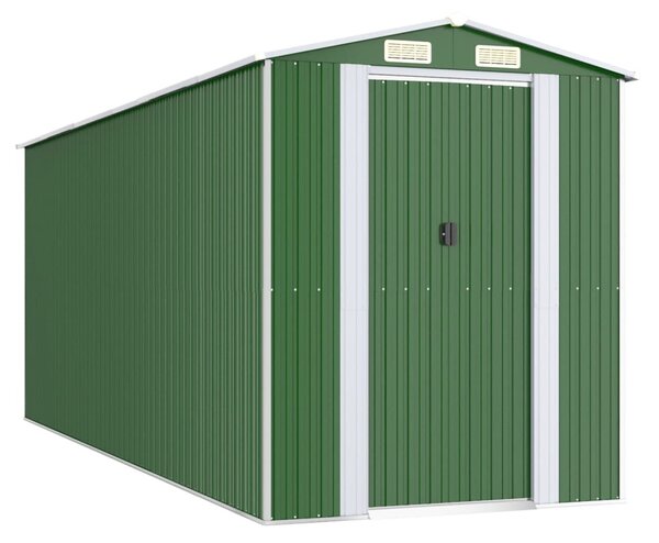 Zahradní kůlna zelená 192x523x223 cm pozinkovaná ocel 3147431