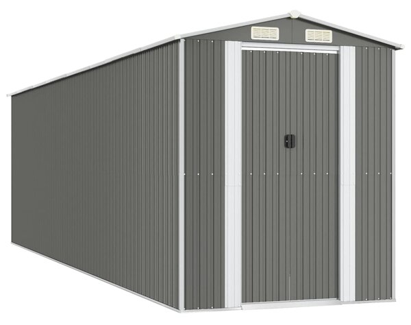Zahradní kůlna světle šedá 192 x 689 x 223 cm pozinkovaná ocel 3147444