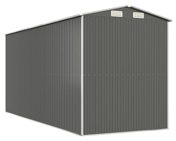 Zahradní kůlna světle šedá 192 x 440 x 223 cm pozinkovaná ocel 3147441