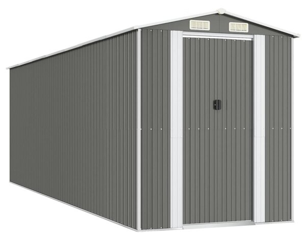 Zahradní kůlna světle šedá 192 x 606 x 223 cm pozinkovaná ocel 3147443