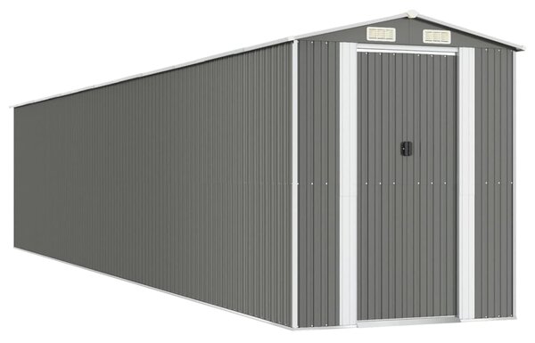 Zahradní kůlna světle šedá 192 x 1021 x 223 cm pozinkovaná ocel 3147448