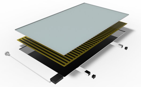 Infračervený skleněný topný panel černý 450 W s WiFi