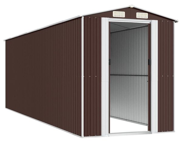 Zahradní kůlna tmavě hnědá 192 x 606 x 223 cm pozinkovaná ocel 3147465