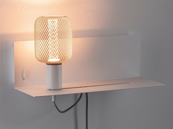 PAULMANN Nástěnné svítidlo Devara USB C E27 230V max. 40W stmívatelné bílá mat 967.74