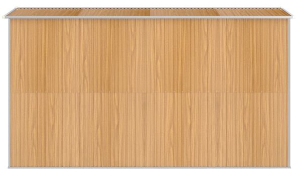 Zahradní kůlna světle hnědá 192 x 357 x 223 cm pozinkovaná ocel 3147473