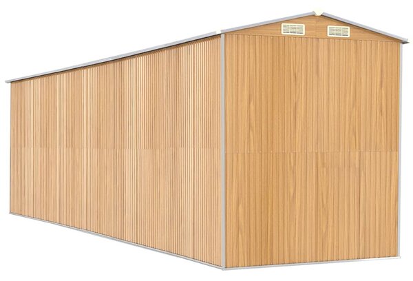 Zahradní kůlna světle hnědá 192x689x223 cm pozinkovaná ocel 3147477