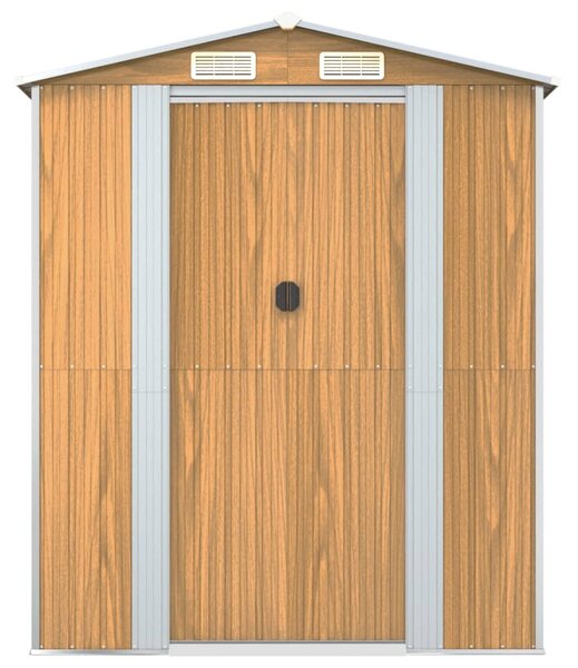 Zahradní kůlna světle hnědá 192x855x223 cm pozinkovaná ocel 3147479