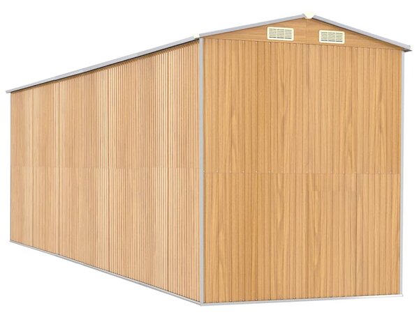 Zahradní kůlna světle hnědá 192x606x223 cm pozinkovaná ocel 3147476