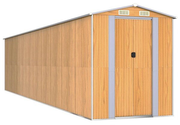 Zahradní kůlna světle hnědá 192x855x223 cm pozinkovaná ocel 3147479