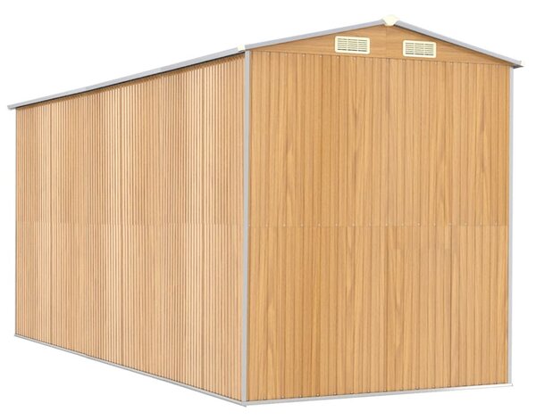 Zahradní kůlna světle hnědá 192x440x223 cm pozinkovaná ocel 3147474
