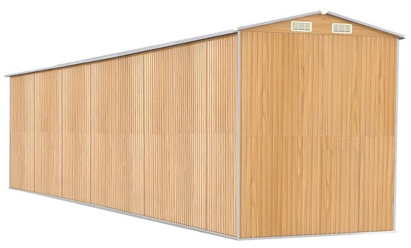 Zahradní kůlna světle hnědá 192x855x223 cm pozinkovaná ocel 3147479