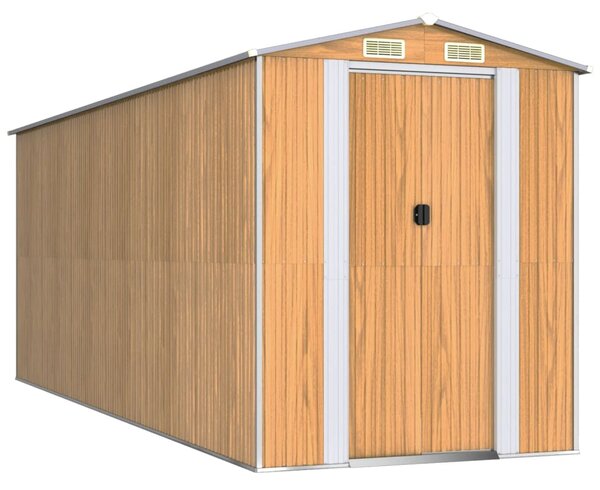 Zahradní kůlna světle hnědá 192x523x223 cm pozinkovaná ocel 3147475