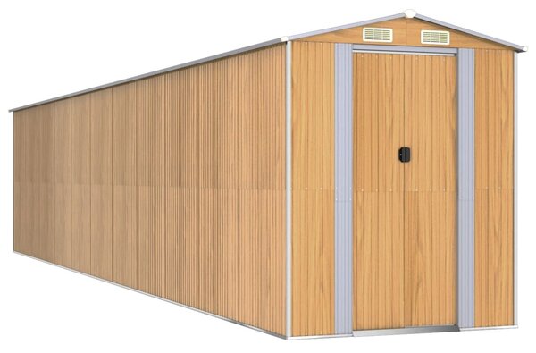 Zahradní kůlna světle hnědá 192x938x223 cm pozinkovaná ocel 3147480