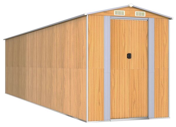 Zahradní kůlna světle hnědá 192x772x223 cm pozinkovaná ocel 3147478