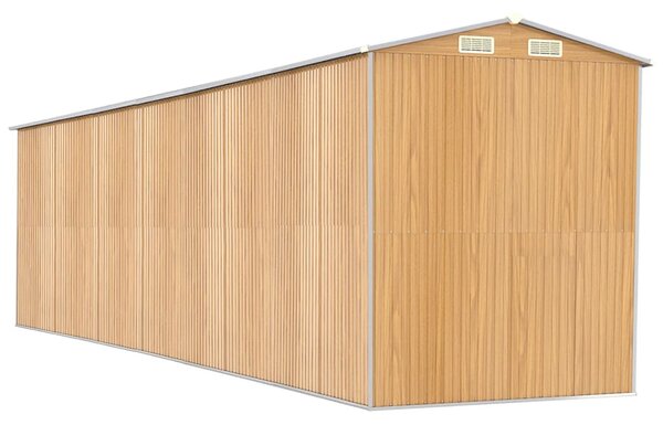 Zahradní kůlna světle hnědá 192x772x223 cm pozinkovaná ocel 3147478