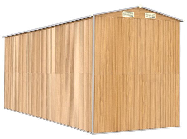 Zahradní kůlna světle hnědá 192x523x223 cm pozinkovaná ocel 3147475
